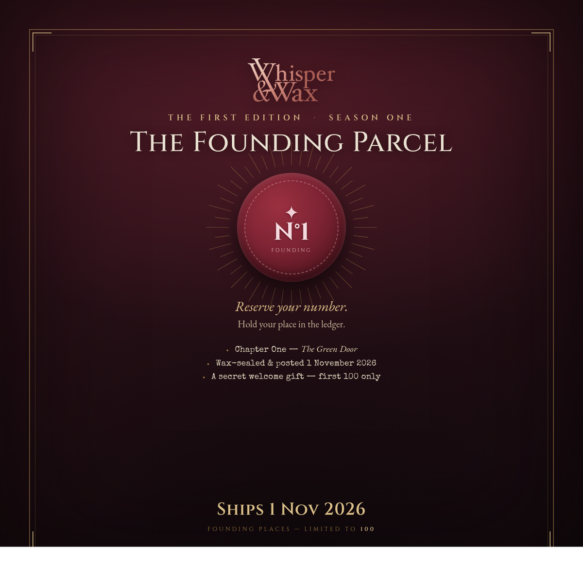 First Edition Pre-order — Founding Parcel